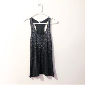 Gray, silver sequined tank top